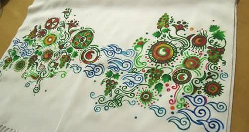 عکس طرح فانتزی برای نقاشی روی شال