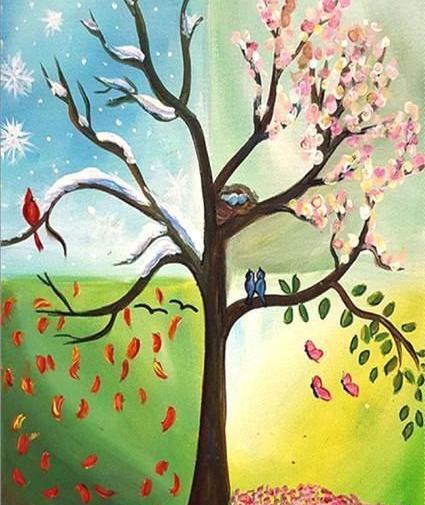 عکس طرح نقاشی چهار فصل