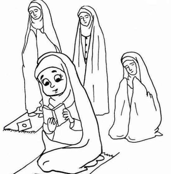 عکس نقاشی ساده نماز خواندن