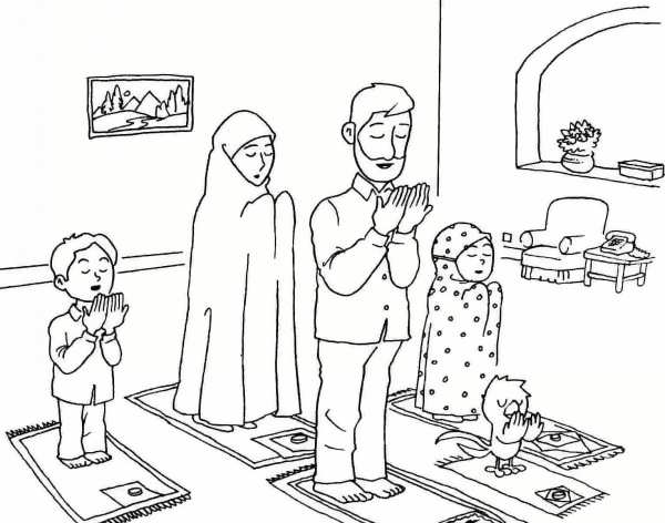 عکس نقاشی ساده نماز خواندن