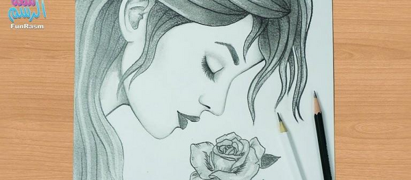 عکس نقاشی چهره نیم رخ