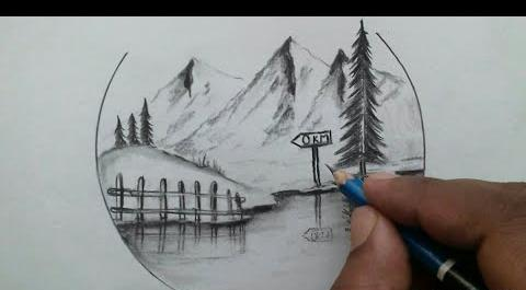 عکس نقاشی سیاه قلم از طبیعت