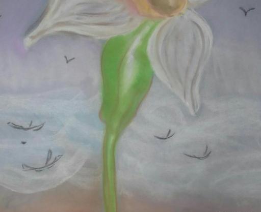 عکس نقاشی گل تخیلی