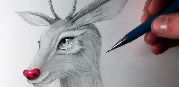 عکس نقاشی سیاه قلم آهو