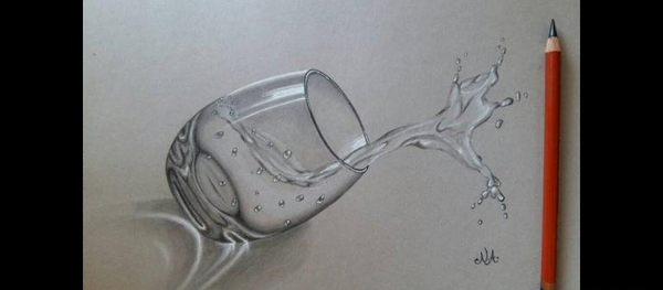عکس نقاشی ساده لیوان اب