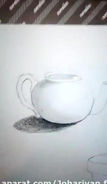عکس نقاشی سیاه قلم قوری