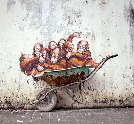 عکس نقاشی مدرن خیابانی