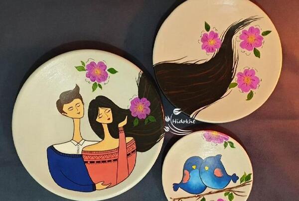 عکس طرح نقاشی روی ظروف سفالی