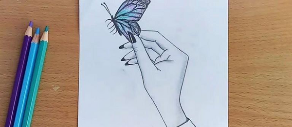عکس نقاشی دخترانه دست