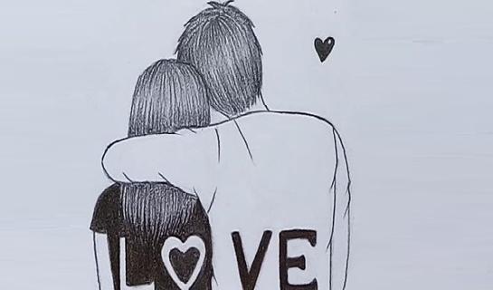 عکس طرح نقاشی ساده دختر و پسر