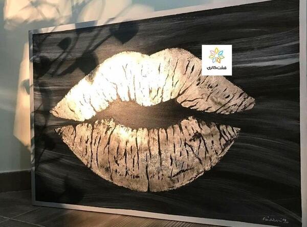 عکس نقاشی مدرن روی چوب
