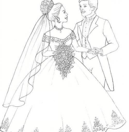 عکس نقاشی کودکانه عروس
