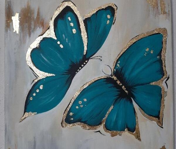 عکس نقاشی مدرن پروانه