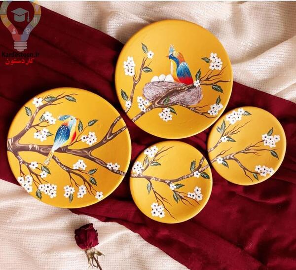عکس طرح نقاشی کودکانه روی سفال