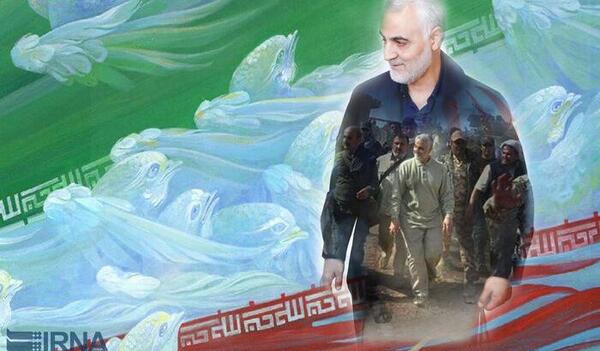 عکس پرچم ایران با قاسم سلیمانی