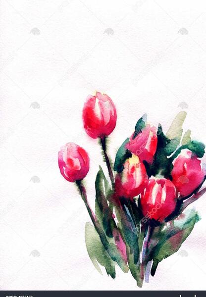 عکس نقاشی گل غنچه