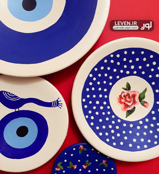 عکس نقاشی روی سفال طرح چشم نظر