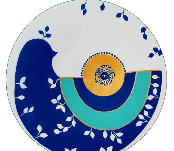 عکس نقاشی روی سفال طرح چشم نظر