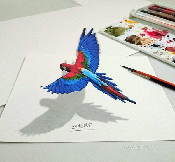عکس نقاشی طوطی