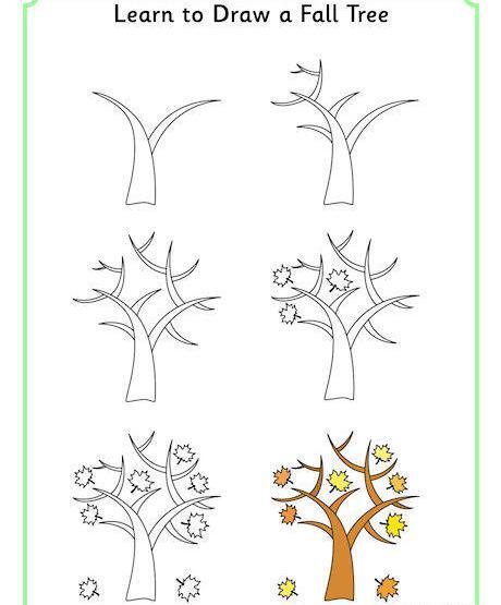 عکس نقاشی ساده پاییزی