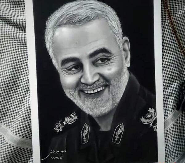عکس نقاشی صورت قاسم سلیمانی