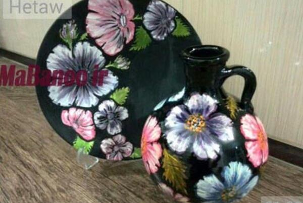 عکس طرح نقاشی روی سفال کوزه