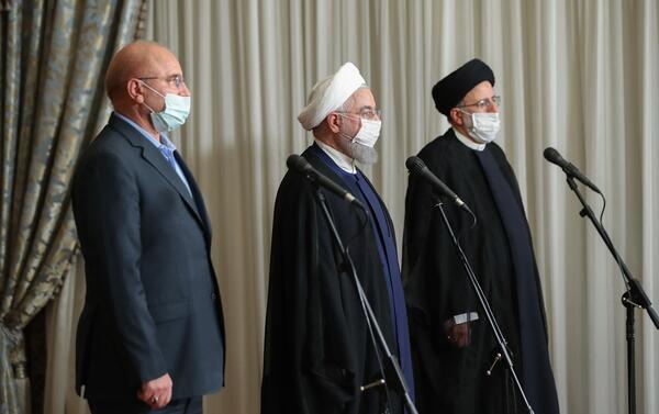 عکس سه نفره روحانی قالیباف رئیسی
