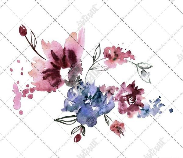 عکس نقاشی گل تزئینی