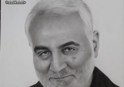 عکس نقاشی سیاه قلم قاسم سلیمانی