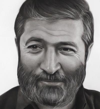 عکس نقاشی سیاه قلم قاسم سلیمانی