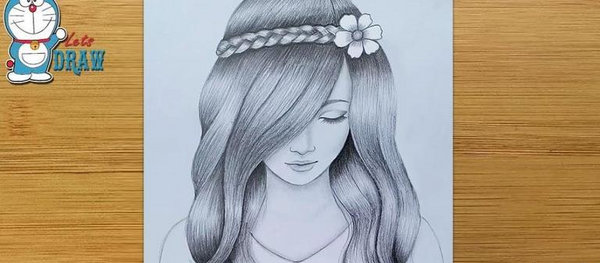 عکس نقاشی دخترانه مو بلند