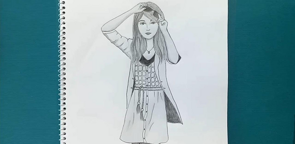 عکس نقاشی دخترانه مو بلند