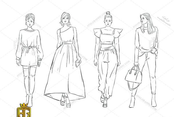 عکس نقاشی فانتزی لباس دخترانه