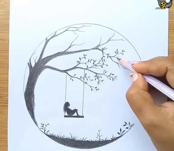 عکس نقاشی فانتزی با مداد رنگی