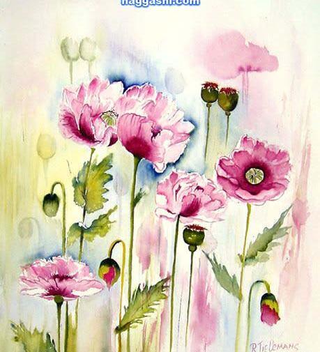 عکس نقاشی گل آبرنگ