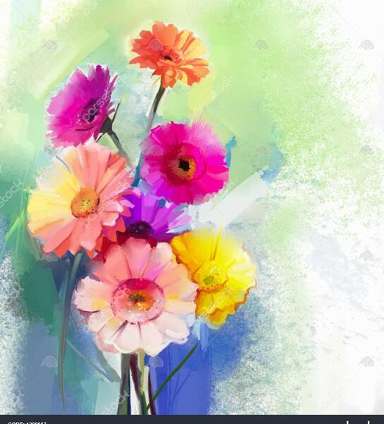 عکس نقاشی گل طبیعت