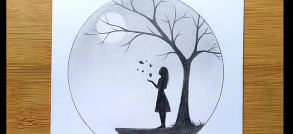 عکس نقاشی ساده و زیبا با مداد