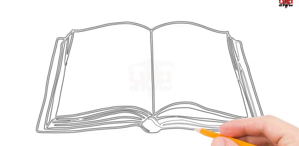 عکس نقاشی ساده کتاب بسته