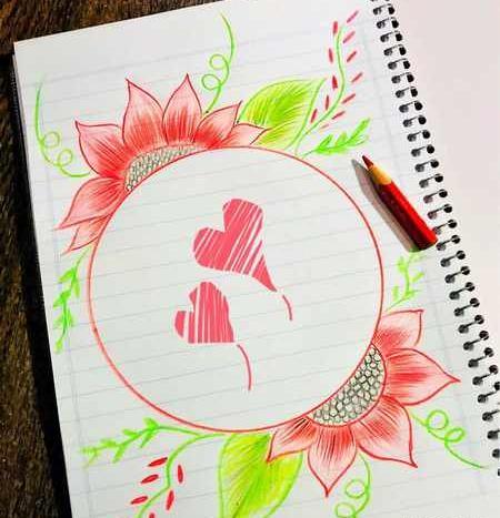 عکس نقاشی گل برای حاشیه دفتر