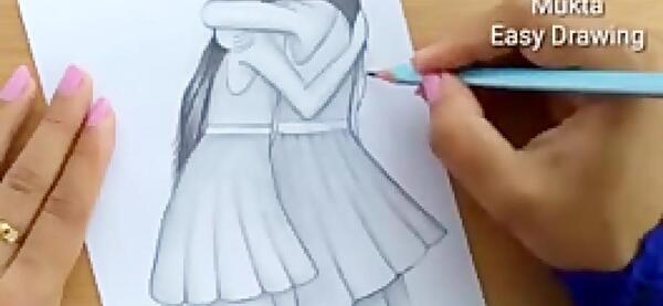 عکس نقاشی دخترانه دونفره