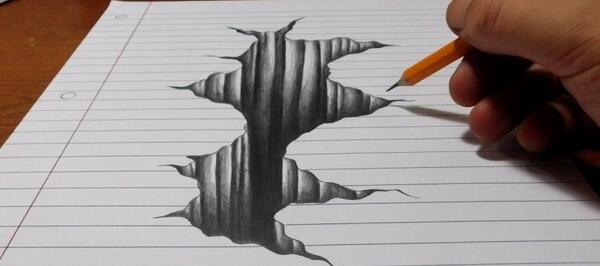 عکس نقاشی ساده سه بعدی