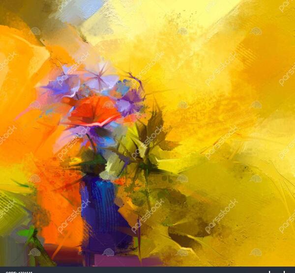 عکس نقاشی گل ژربرا