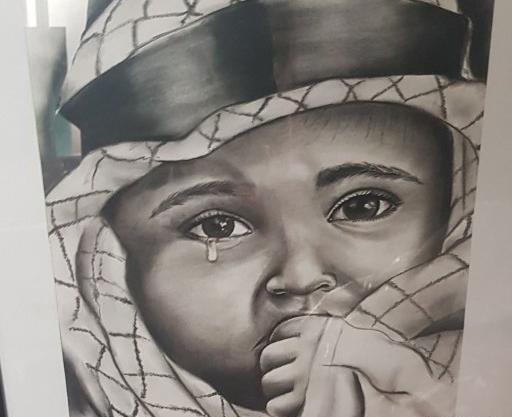 عکس نقاشی سیاه قلم نوزاد
