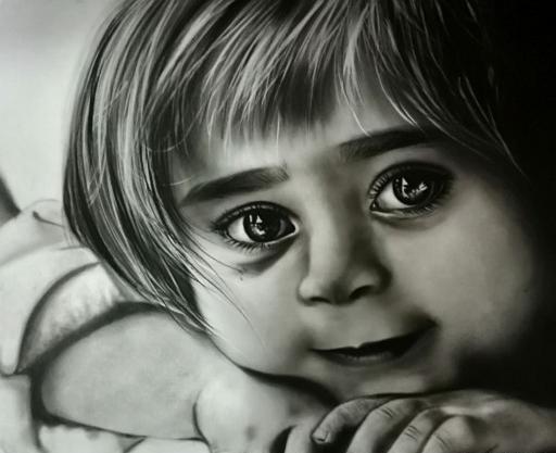 عکس نقاشی سیاه قلم نوزاد