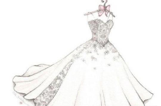عکس نقاشی لباس عروس
