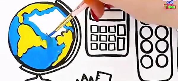 عکس نقاشی ساده لوازم تحریر