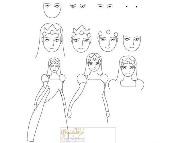 عکس نقاشی دخترانه پرنسسی ساده