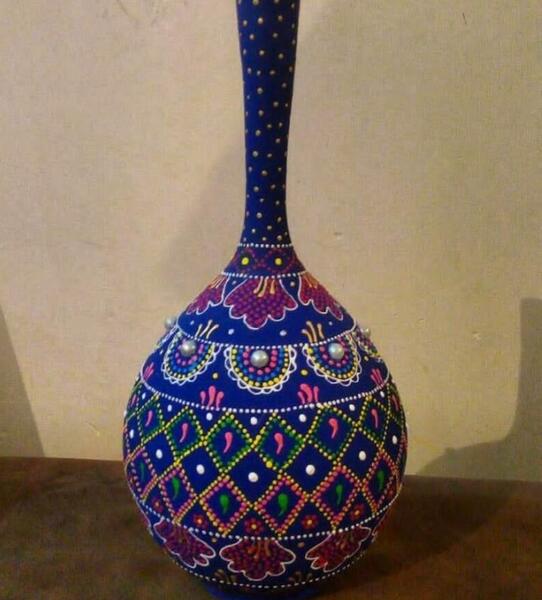عکس طرح نقاشی روی گلدان سفال