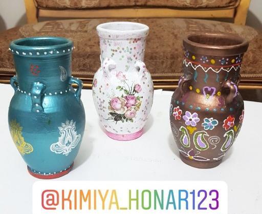 عکس طرح نقاشی روی گلدان سفال