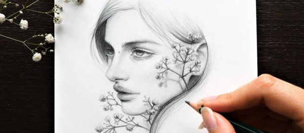 عکس نقاشی های زیبا چهره با مداد